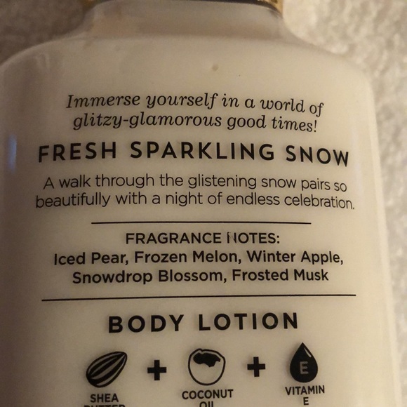 Bath & body Works fresh sparkling snow 24 hour moisture body lotion. Never used - Picture 3 of 4
